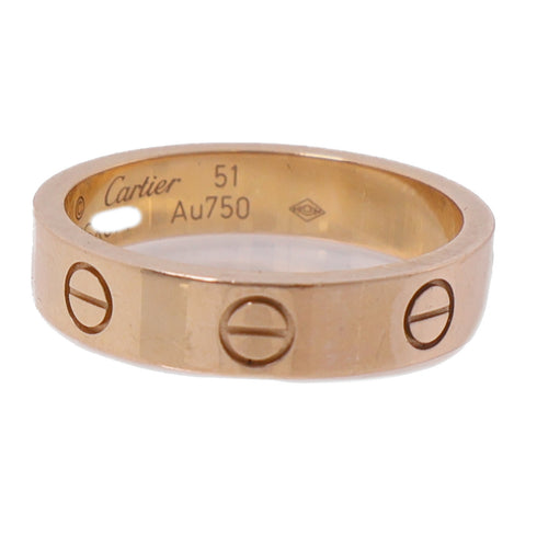 CARTIER Mini Love Ring 1 Diamond Ring 18K Pink Gold Cartier#51/US#5.5