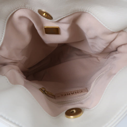 CHANEL Quilted CC GHW Chain Shoulder Bag AS2985 Lambskin Leather White