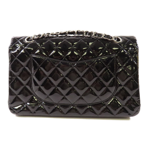 CHANEL CC SHW Classic 25 Chain Shoulder Bag Patent Leather Black v1