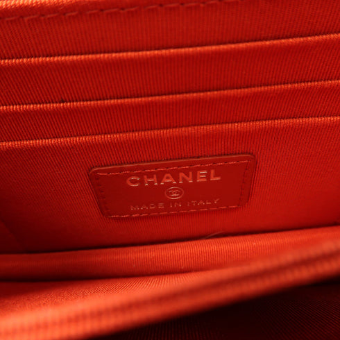 CHANEL CC SHW Chain Shoulder Bag Calfskin Leather Red v3