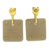 HERMES Earrings Metal Gold Brown