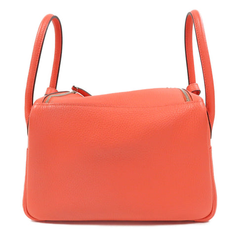 HERMES SHW Lindy 26 2 Way Shoulder Bag Handbag Clemence Leather Rouge Pivoine