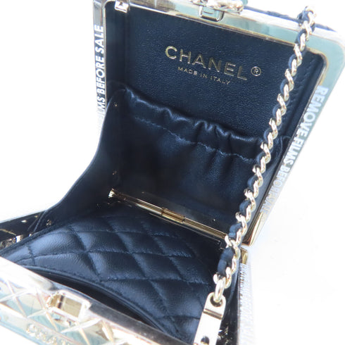 CHANEL Quilted CC GHW Evening Bag Shoulder Bag AS3528 Calfskin Metal PVC Black