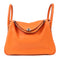 HERMES PHW Lindy 30 2 Way Shoulder Bag Veau Swift Leather Orange