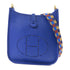 HERMES GHW Evelyne TPM Shoulder Bag Clemence Leather Bleu Royal