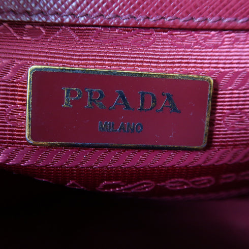 PRADA GHW Galleria 2 Way Bag Saffiano Leather Red