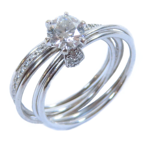 Fine Jewelry 0.62ct Diamond 0.20ct Diamond Ring US#6 18K White Gold