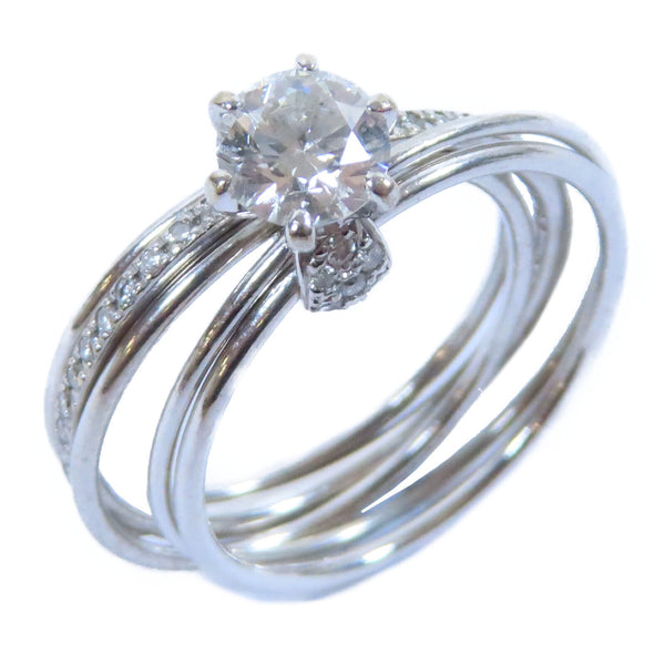 Fine Jewelry 0.62ct Diamond 0.20ct Diamond Ring US#6 18K White Gold