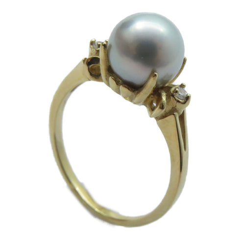 FINE JEWELRY Pearl Ring 14K Yellow Gold White