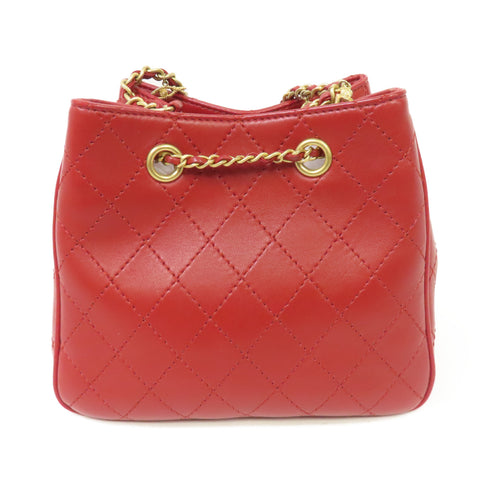 CHANEL CC GHW Egyptian Amulet Chain Shoulder Bag AS0829 Calfskin Leather Red