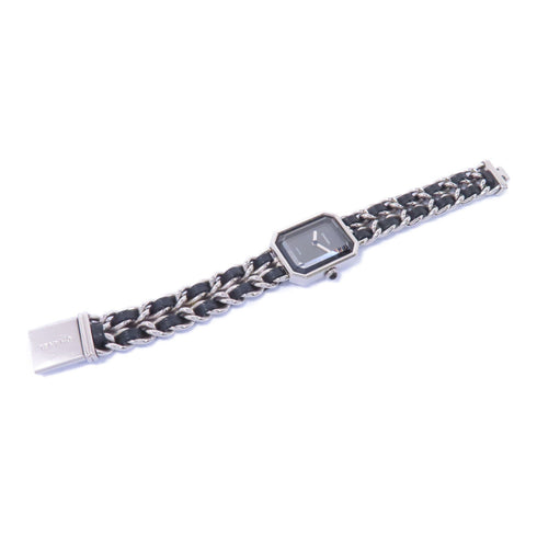 CHANEL CC Premiere M Quartz Watch H0451 Stainless Steel Black