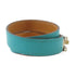 HERMES Drag Double Bracelet Bangle 07212CK Epsom Leather Bleu Paon/Green