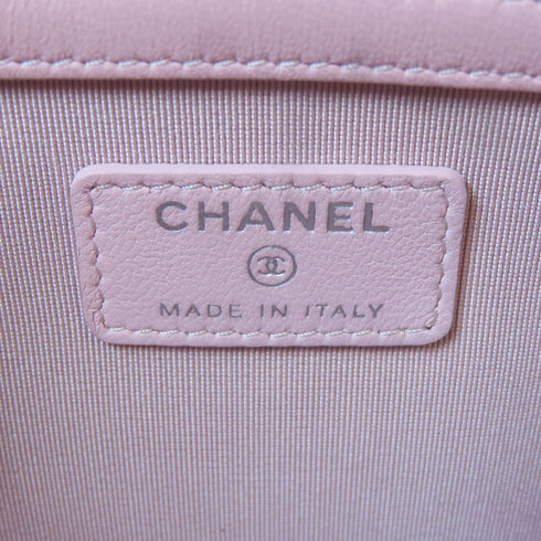 CHANEL CC Pouch Canvas Pink