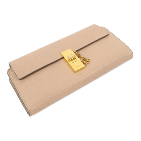 Chloe GHW Long Wallet Calfskin Leather Pink
