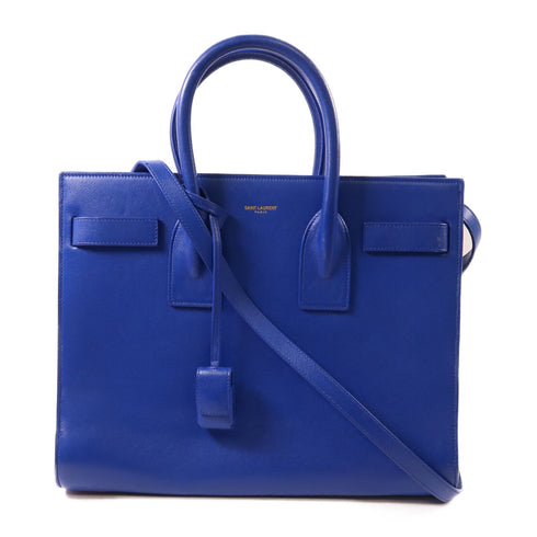 SAINT LAURENT YSL GHW 2 Way Shoulder Bag Calfskin Leather