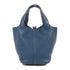 HERMES PHW Picotin PM Hand Bag/Bucket Tote Bag Clemence Leather Cobalt