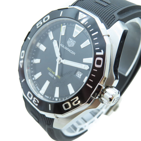 TAG HEUER Aquaracer Quartz Watch WAY101A.FT6141 Stainless Steel Rubber Black