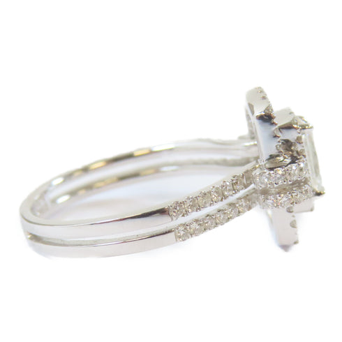 FINE JEWELRY 0.47ct/0.57ct Diamond Ring 18K White Gold US#6.75