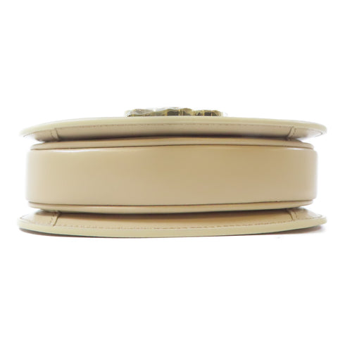 CELINE GHW Besace Clea 2 Way Bag Calfskin Leather Beige