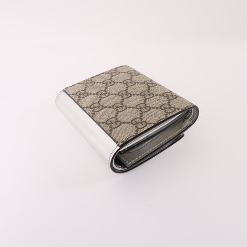 GUCCI GHW GG Marmont Wallet 598587 Coated Canvas Brown Silver