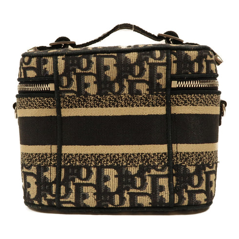 Christian Dior CD SHW Travel Vanlty Small 2Way Bag S5529VRIW Oblique Canvas Blue