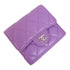 CHANEL Quilted CC SHW Wallet Lambskin Leather Purple