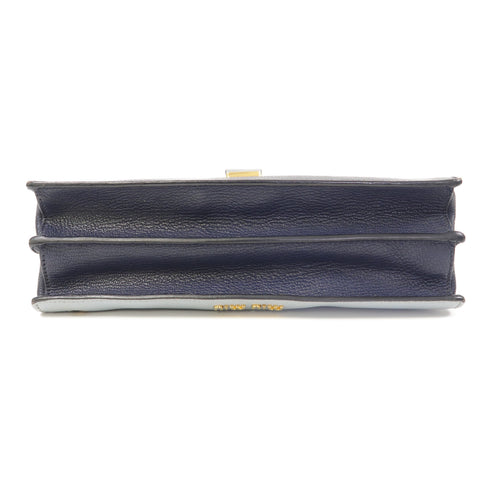 Miu Miu GHW Shoulder Bag 5BH003 Calfskin Leather Blue