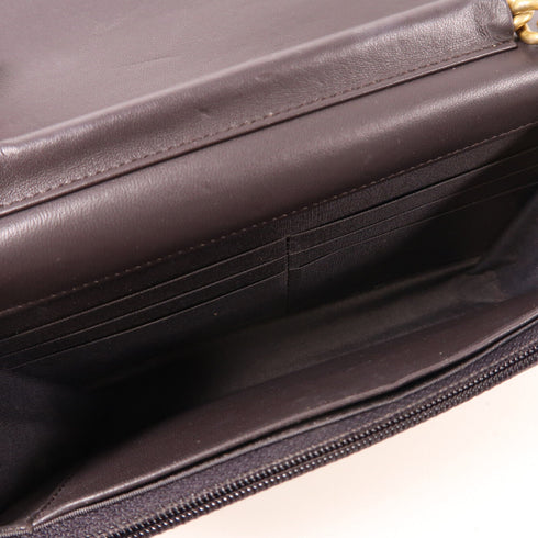 CHANEL CC GHW Wallet On Chain Shoulder Bag Lambskin Leather Purple