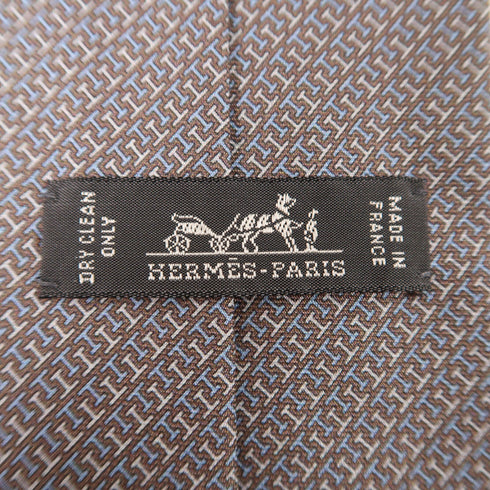 HERMES Tie Ties Silk Gray
