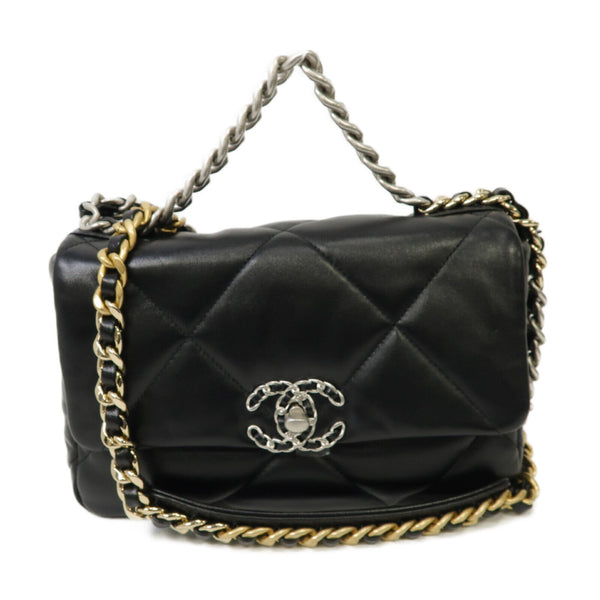 CHANEL Quilted CC GHW SHW C19 Small Chain Shoulder Bag AS1160 Calfskin Leather