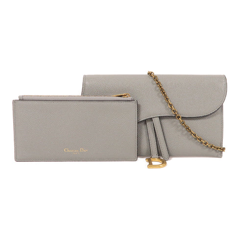 Christian Dior CD Saddle Pouch Chain Shoulder Bag S5614CBAA Calfskin Leather