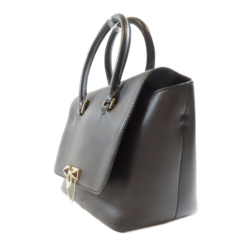 Valentino GHW Hand Bag 2 Way Shoulder Bag Calfskin Leather Black