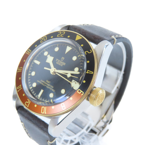 TUDOR Black Bay GMT Automatic Watch 18K Yellow Gold Stainless Steel Black