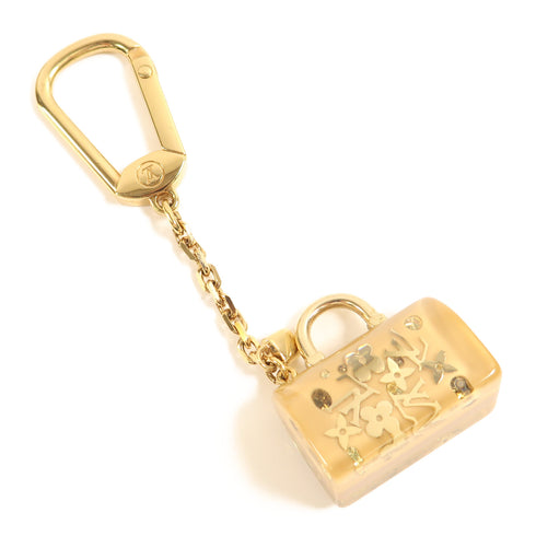 LOUIS VUITTON LV GHW Key Ring Charm PVC Beige