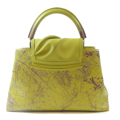 LOUIS VUITTON LV GHW Kennedy Yanko Artycapucines MM 2 Way Bag Calfskin Yellow