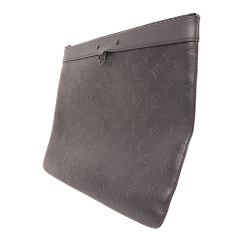 LOUIS VUITTON LV Pochette Discovery Clutch Bag M62903 Monogram Shadow Black