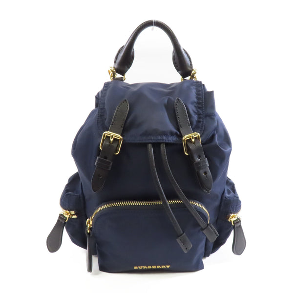 BURBERRY GHW Backpack Rucksack 4075973 Nylon Navy