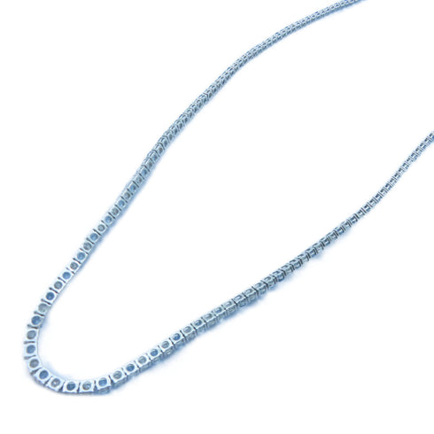 FINE JEWELRY 16.21ct Aquamarine 19.00ct Diamond Necklace 18 White Gold #80cm