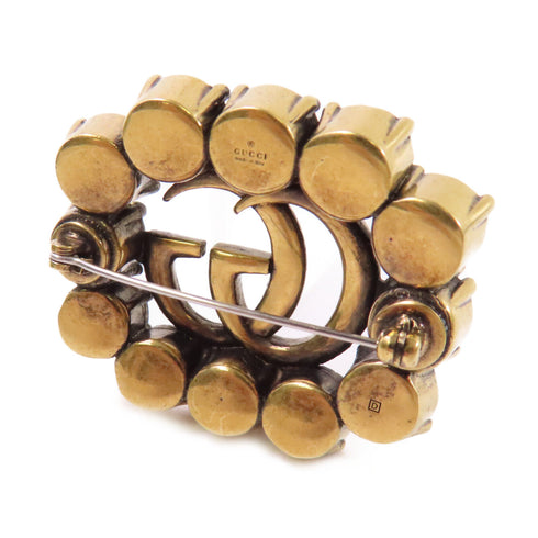 GUCCI GG GHW Brooch Metal Gold Tone Color