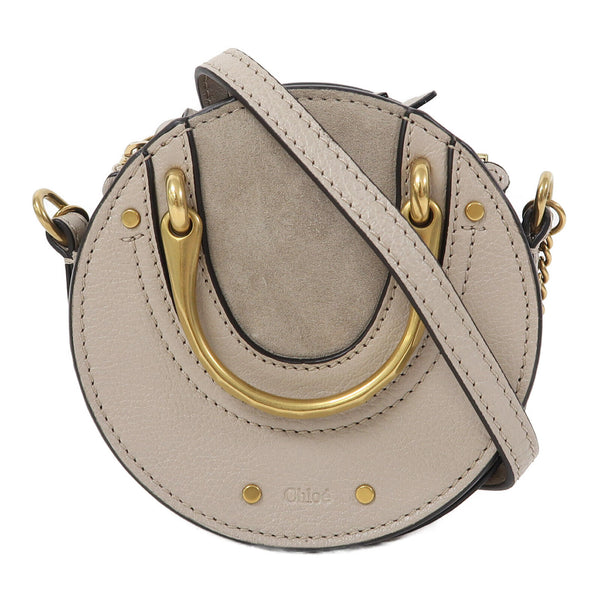 Chloe GHW Mini Pixie Deals Chain Shoulder Bag Calfskin Leather Grey