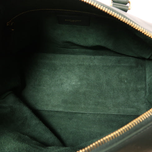 SAINT LAURENT GHW Duffle 2 Way Bag 322049 Calfskin Leather Green