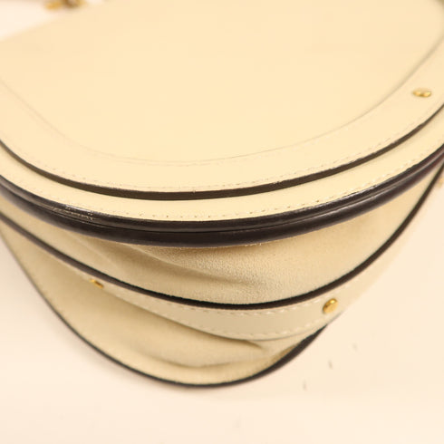 Chloe GHW Nile Bag 2 Way Bag Calfskin Leather White