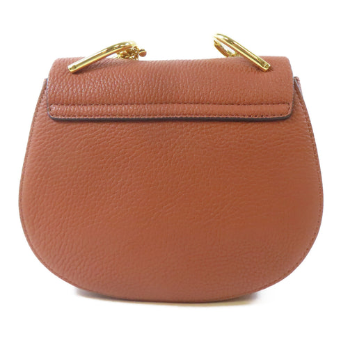 Chloe GHW Drew Bag Chain Shoulder Bag Crossbody Calfskin Leather Brown