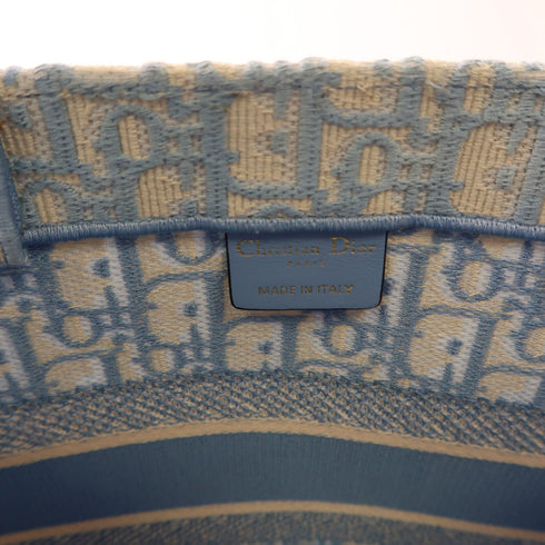 Christian Dior CD Book Tote Medium Tote Bag Canvas Light Blue