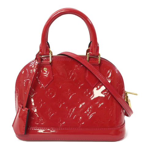 LOUIS VUITTON LV GHW Alma BB 2 Way Shoulder Bag M90174 Monogram Vernis Red