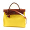 HERMES PHW Herbag PM 2Way Shoulder Handbag Canvas Leather Yellow/Red