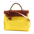 HERMES PHW Herbag PM 2Way Shoulder Handbag Canvas Leather Yellow/Red