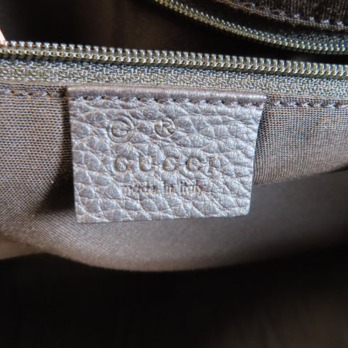 GUCCI GHW GG Boston 2 Way Shoulder Bag 341737 Crystal Coated Canvas Brown