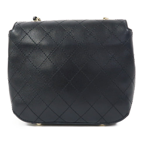 CHANEL Quilted CC Chain Shoulder Bag Crossbody Calfskin Leather Black