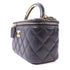 CHANEL CC GHW Vanity Case 2 Way Bag Calfskin Leather Black